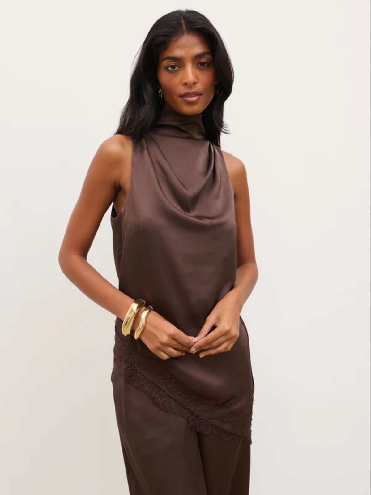 Breya Cowl Racer Top
