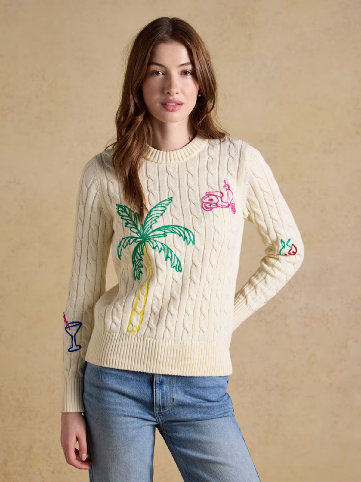 Cable Embroidered Jumper