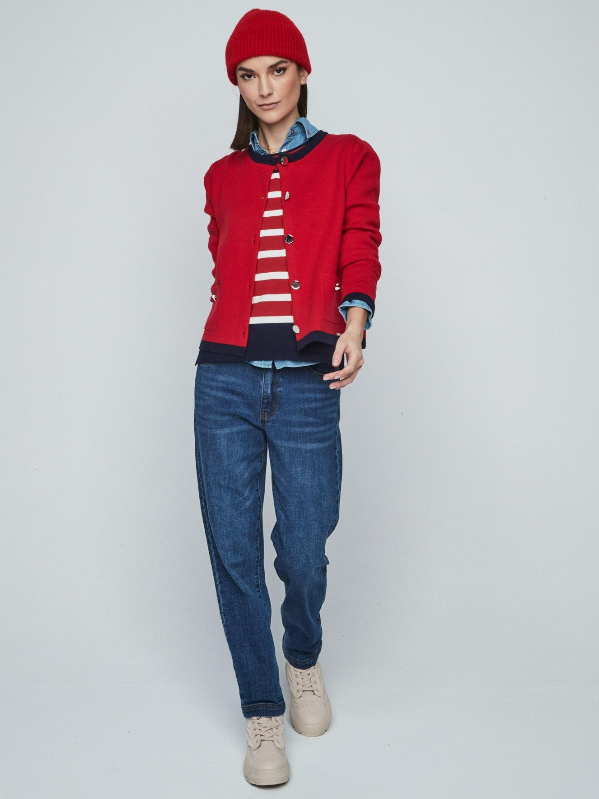 Chanel Red Cardigan