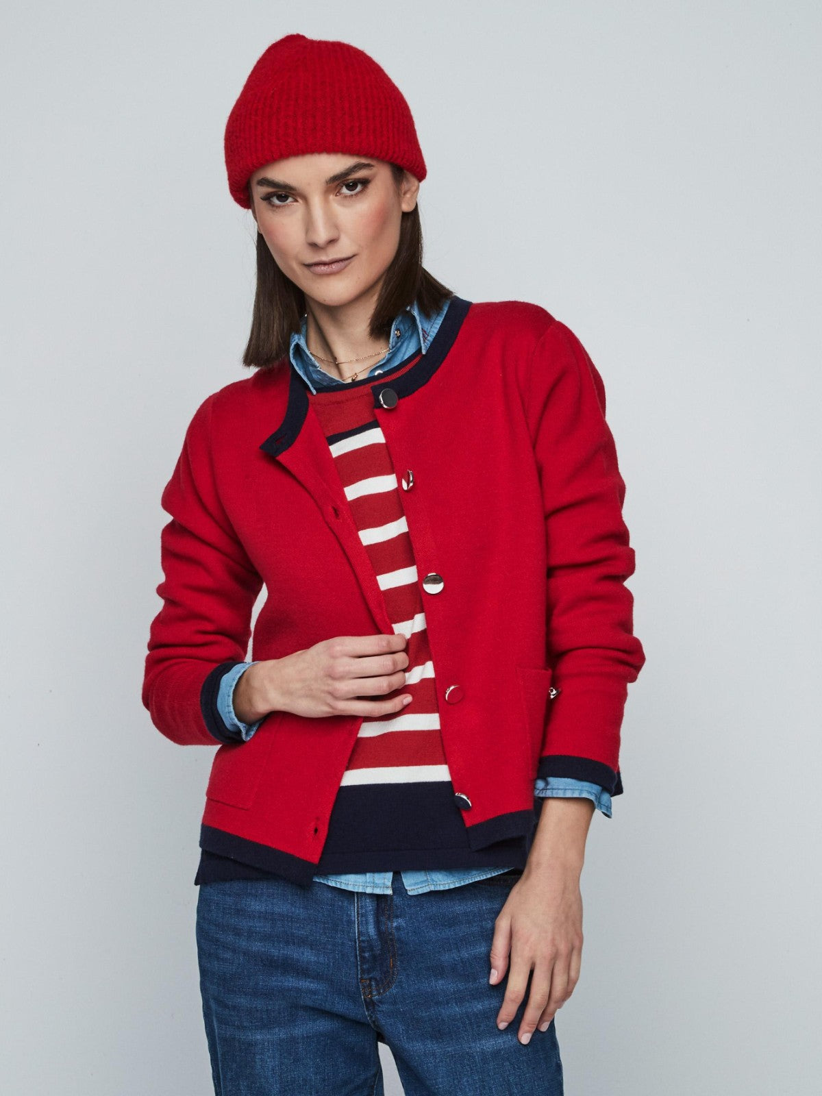 Chanel Red Cardigan