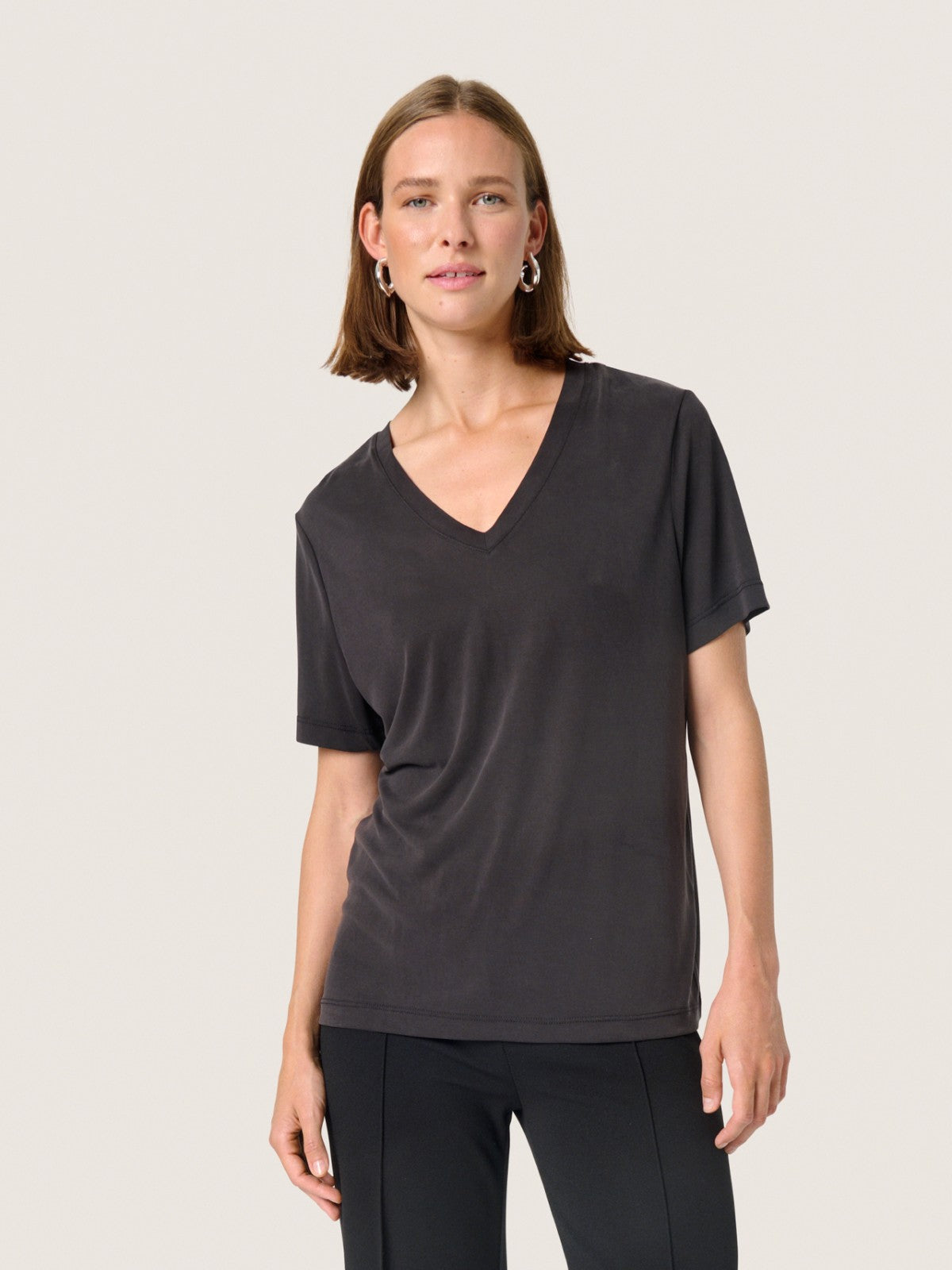Columbine Black V-Neck Tee