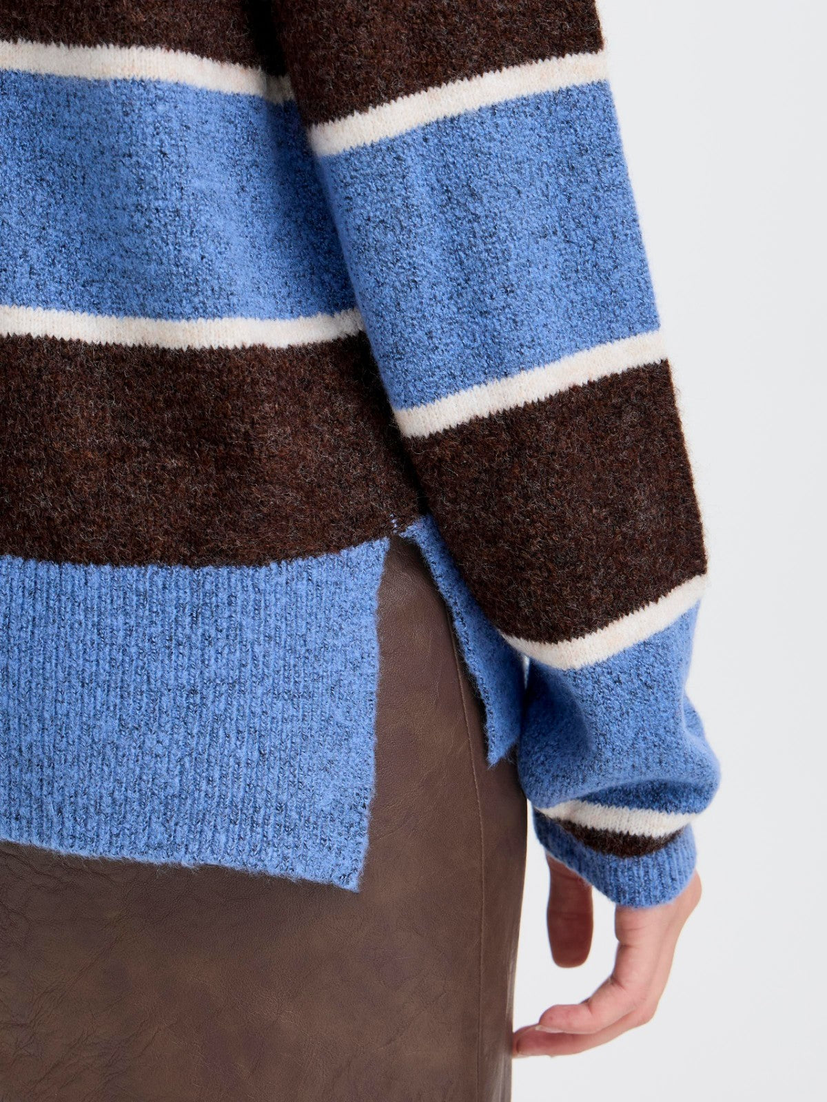 Edeen Blue Funnel Neck Jumper