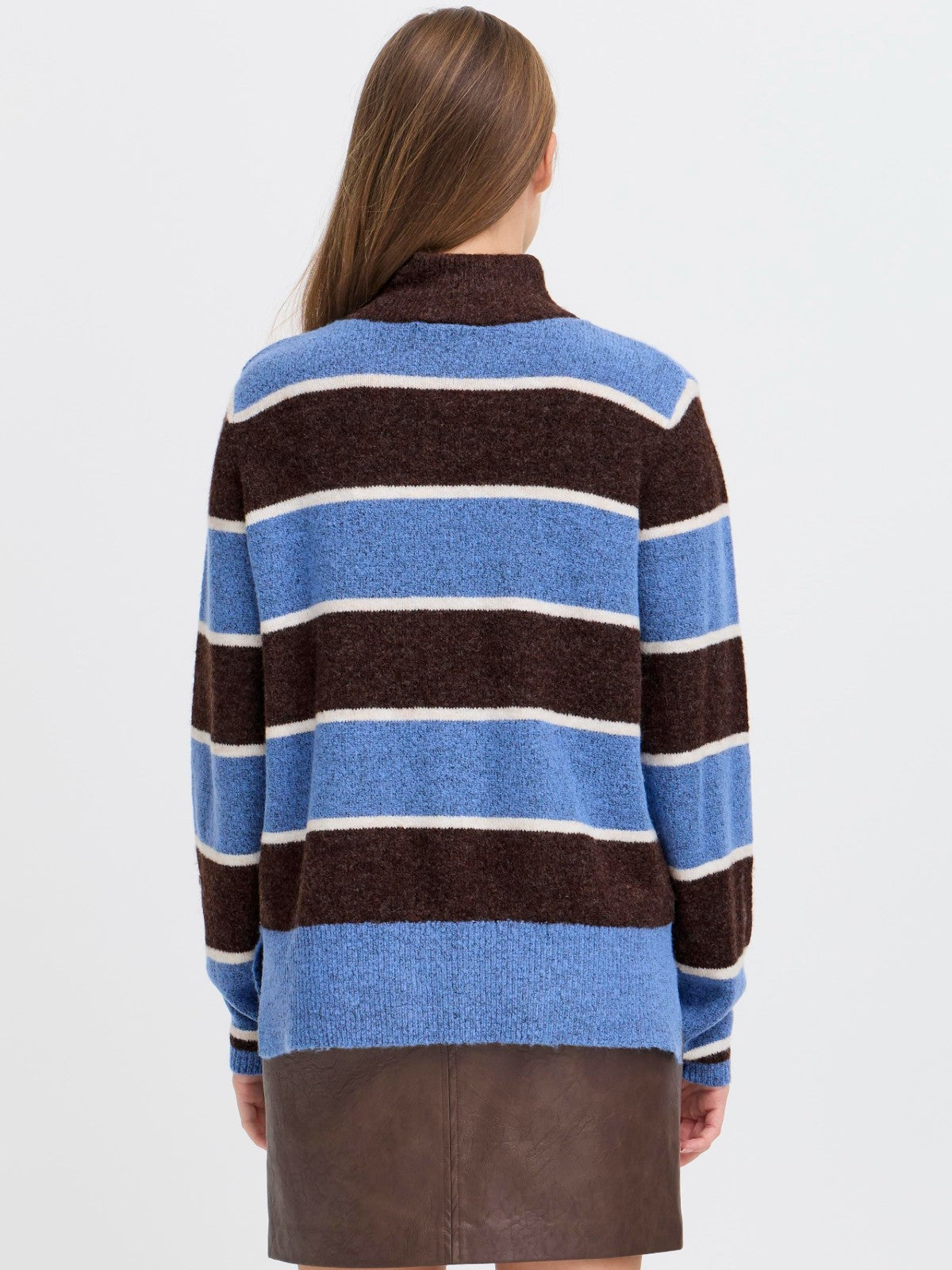 Edeen Blue Funnel Neck Jumper