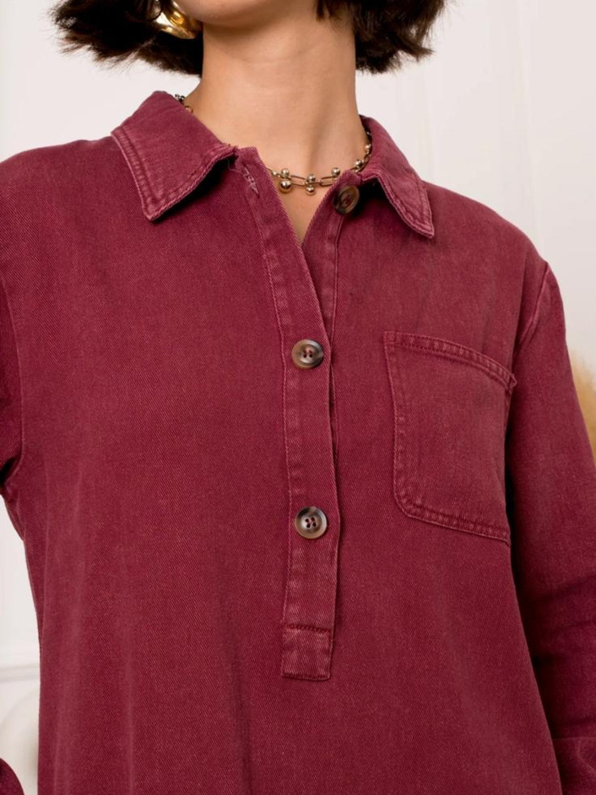 Edith  Burgundy Dress