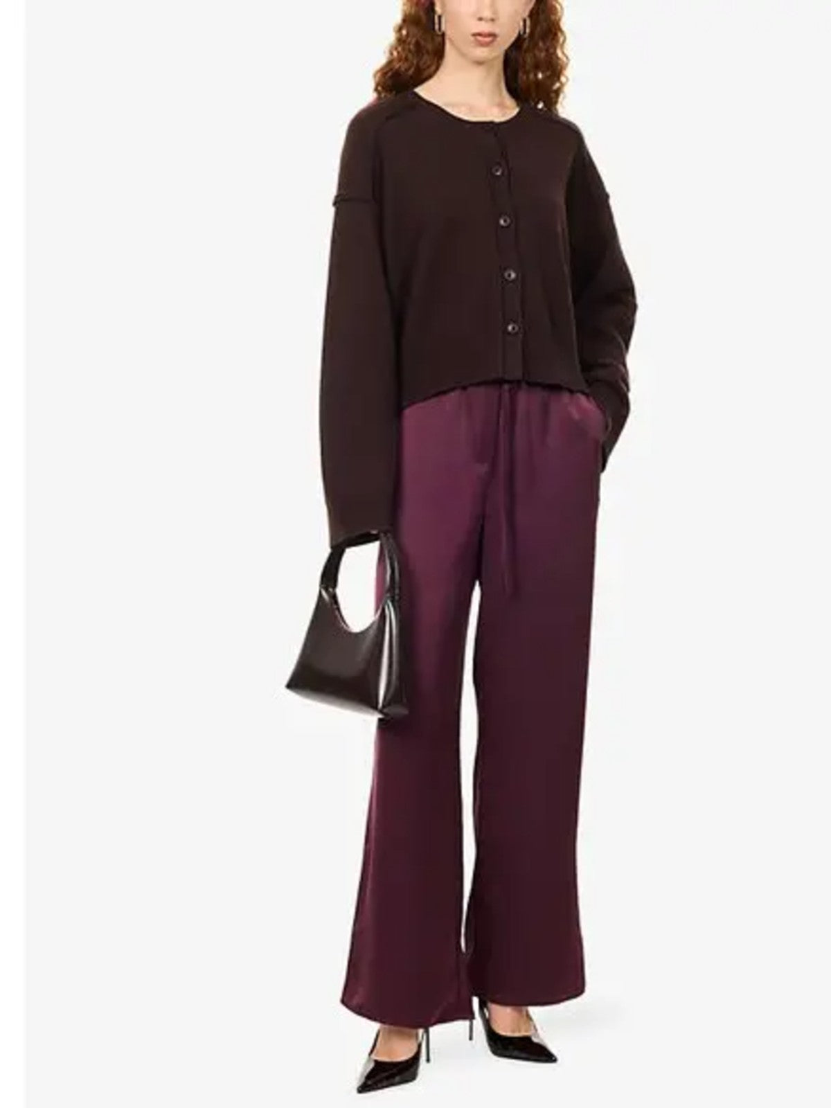 Breya Satin Fig Trousers