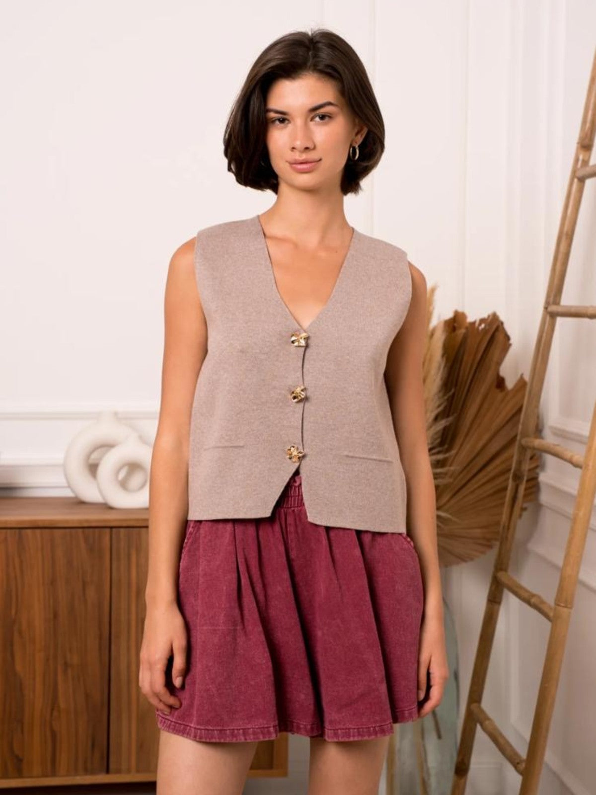Flora Taupe Waistcoat