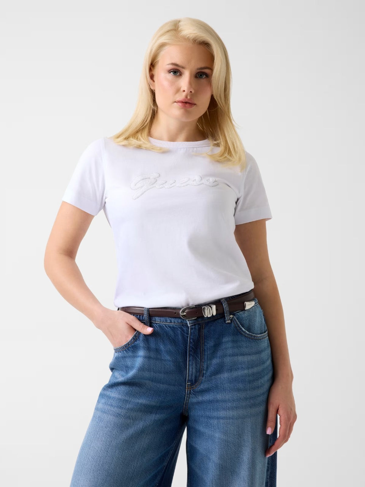 White Logo Tee
