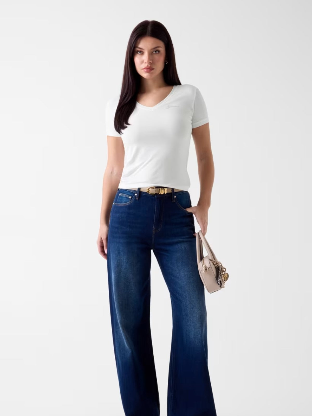 White Rhinestone Tee