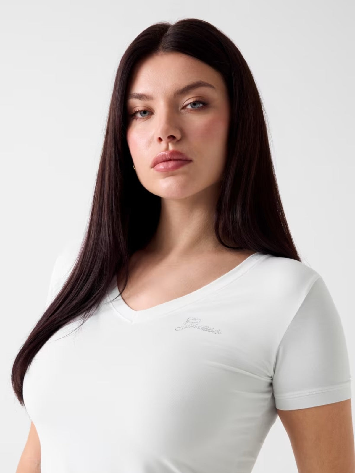 White Rhinestone Tee