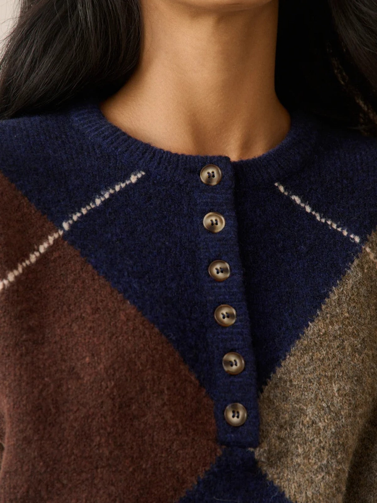 Henley Patterned Jumper