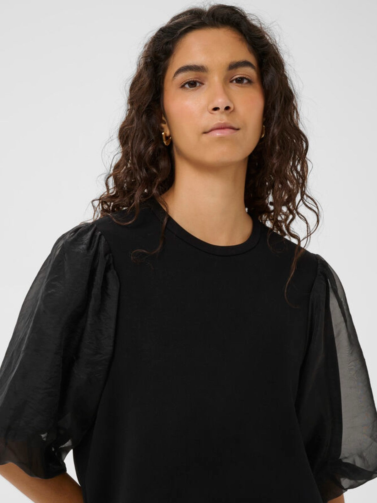Marigold Black Puff Tee