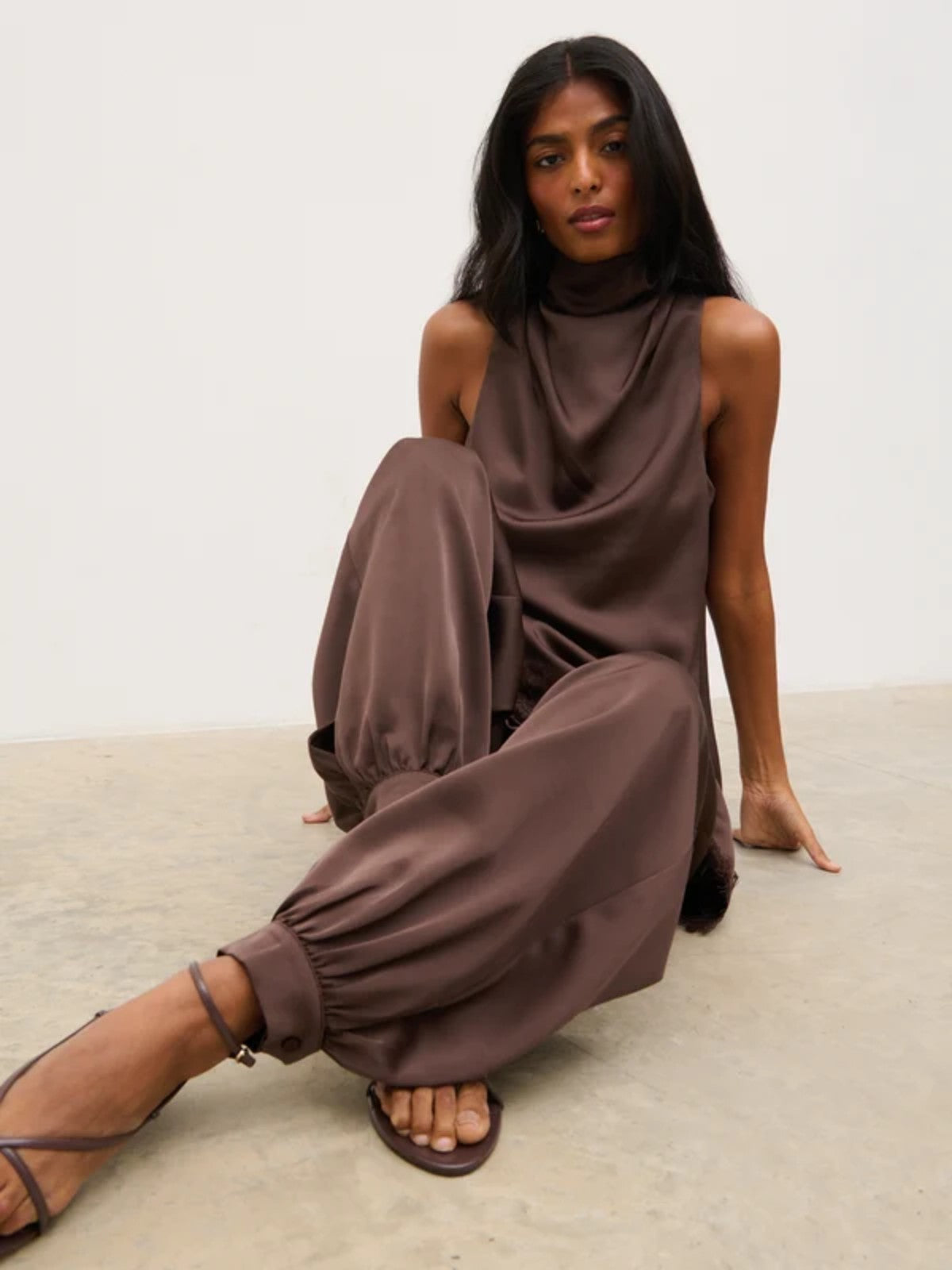 Breya Cowl Racer Top