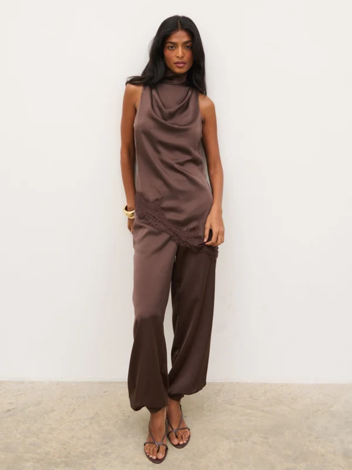 Breya Cowl Racer Top