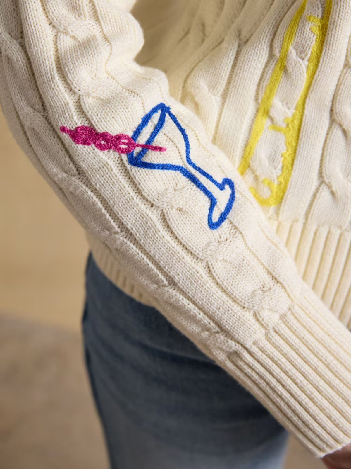 Cable Embroidered Jumper