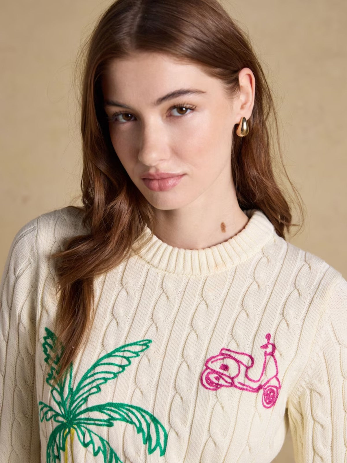 Cable Embroidered Jumper