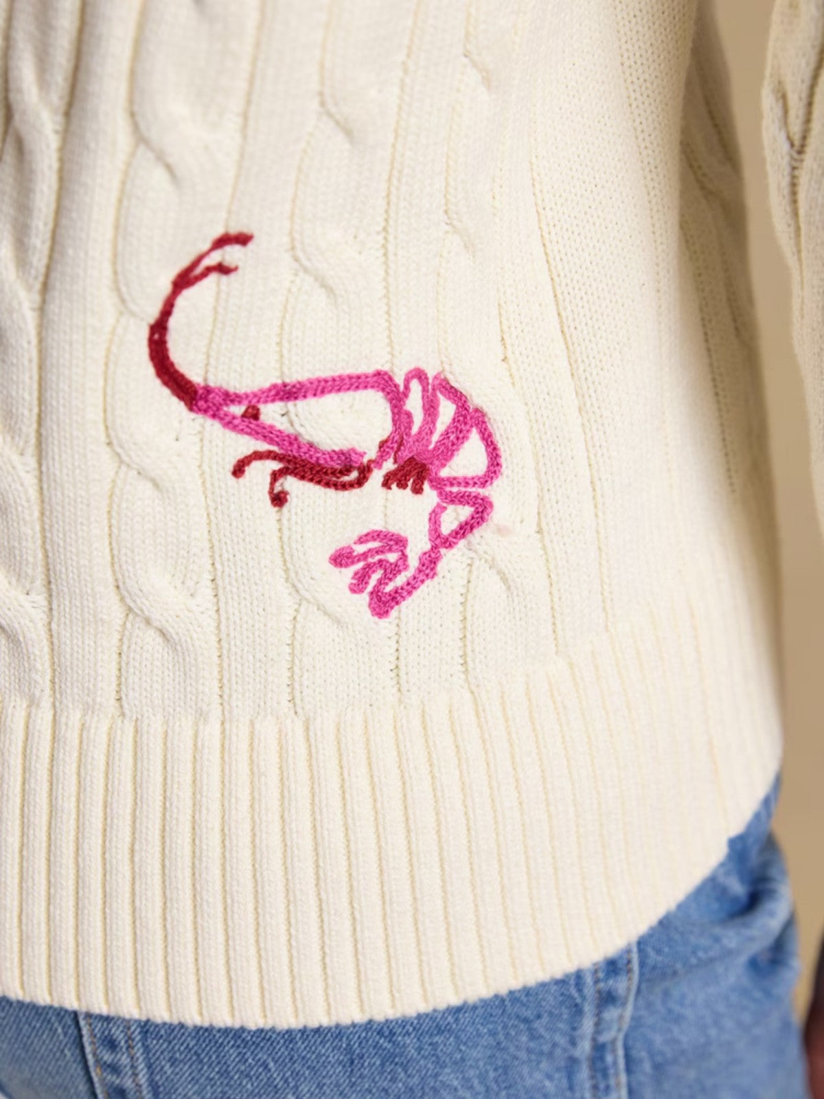 Cable Embroidered Jumper