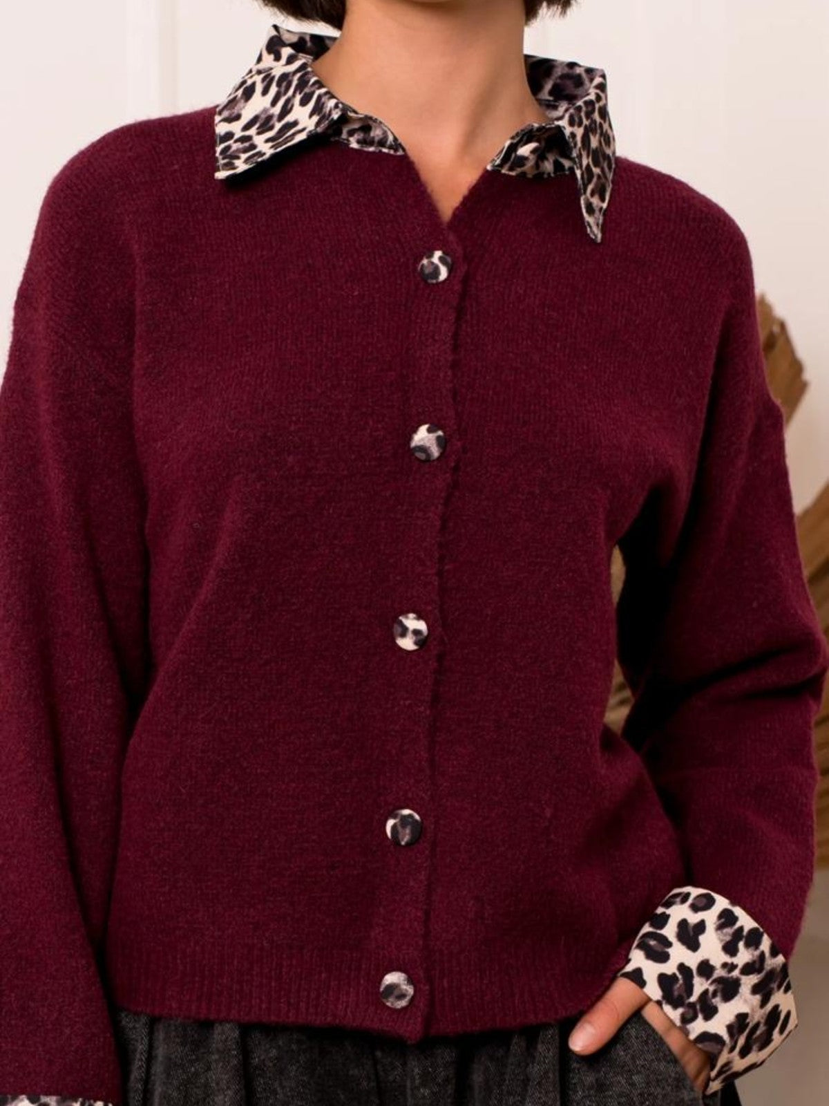 Cindy Burgundy Cardigan