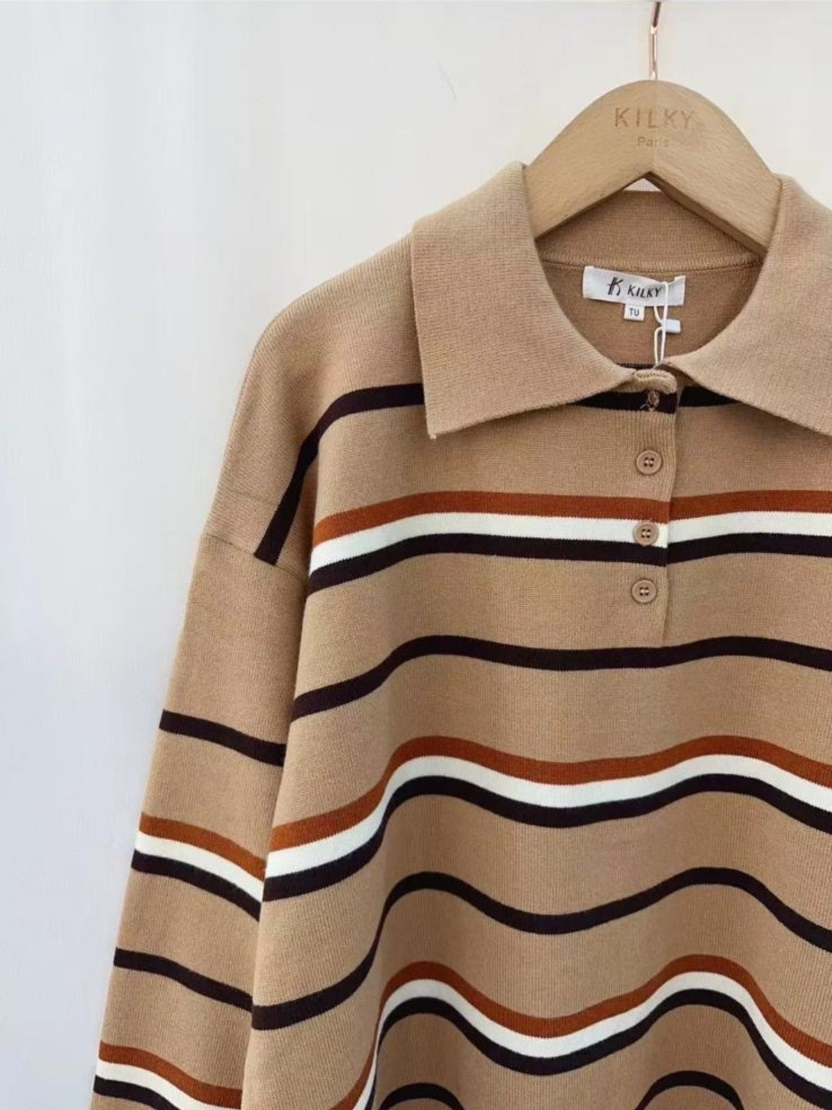 Coleen Camel Striped Jumper