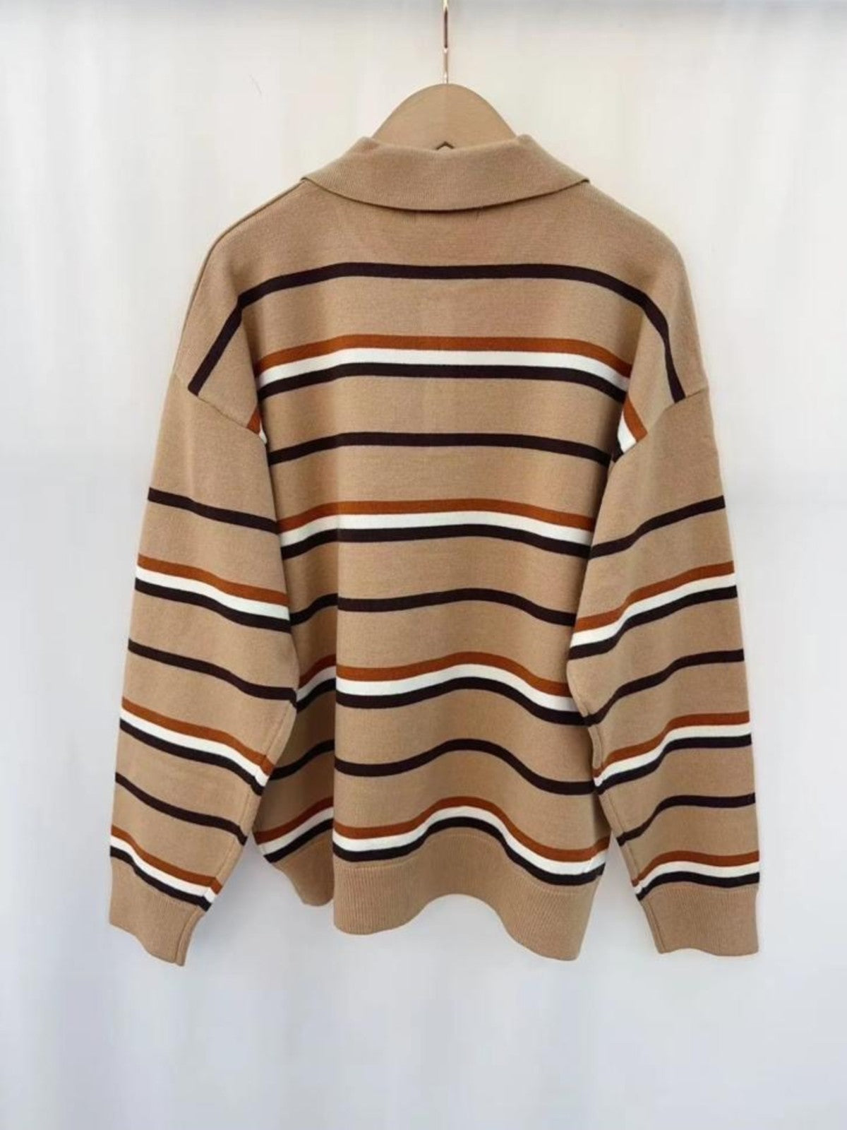 Coleen Camel Striped Jumper