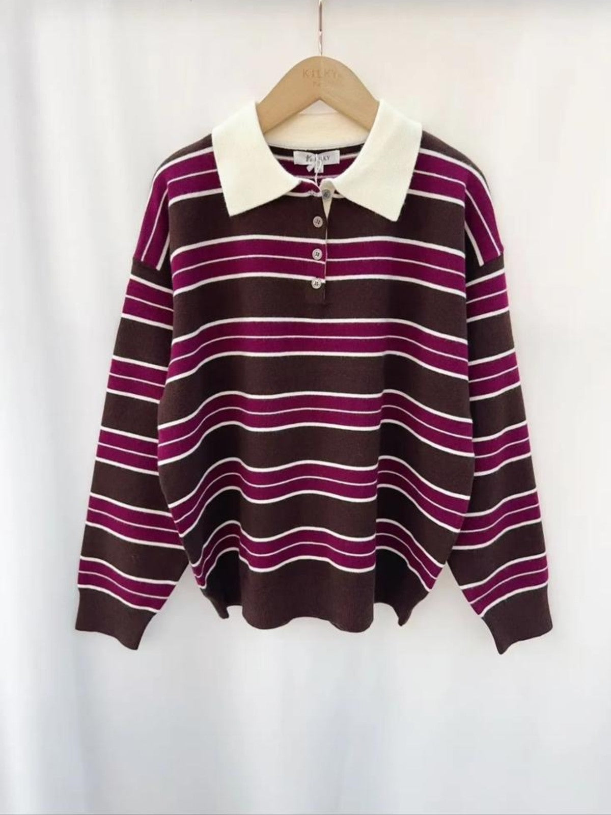 Coleen Purple Striped Jumper