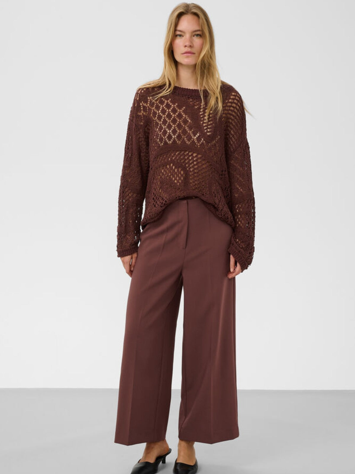 Corinne Wide Brown Pants