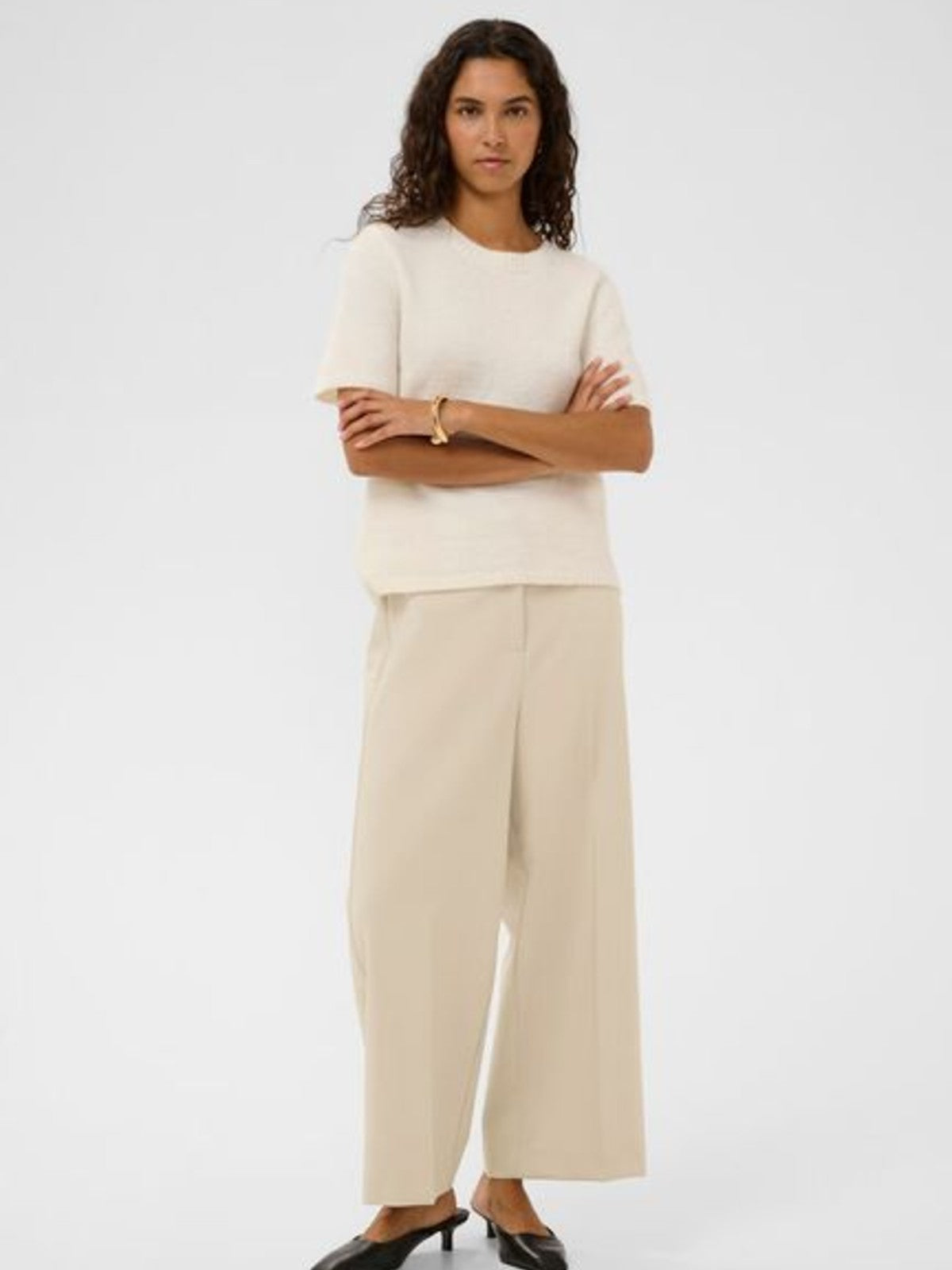 Corinne Oatmeal Cropped Pants