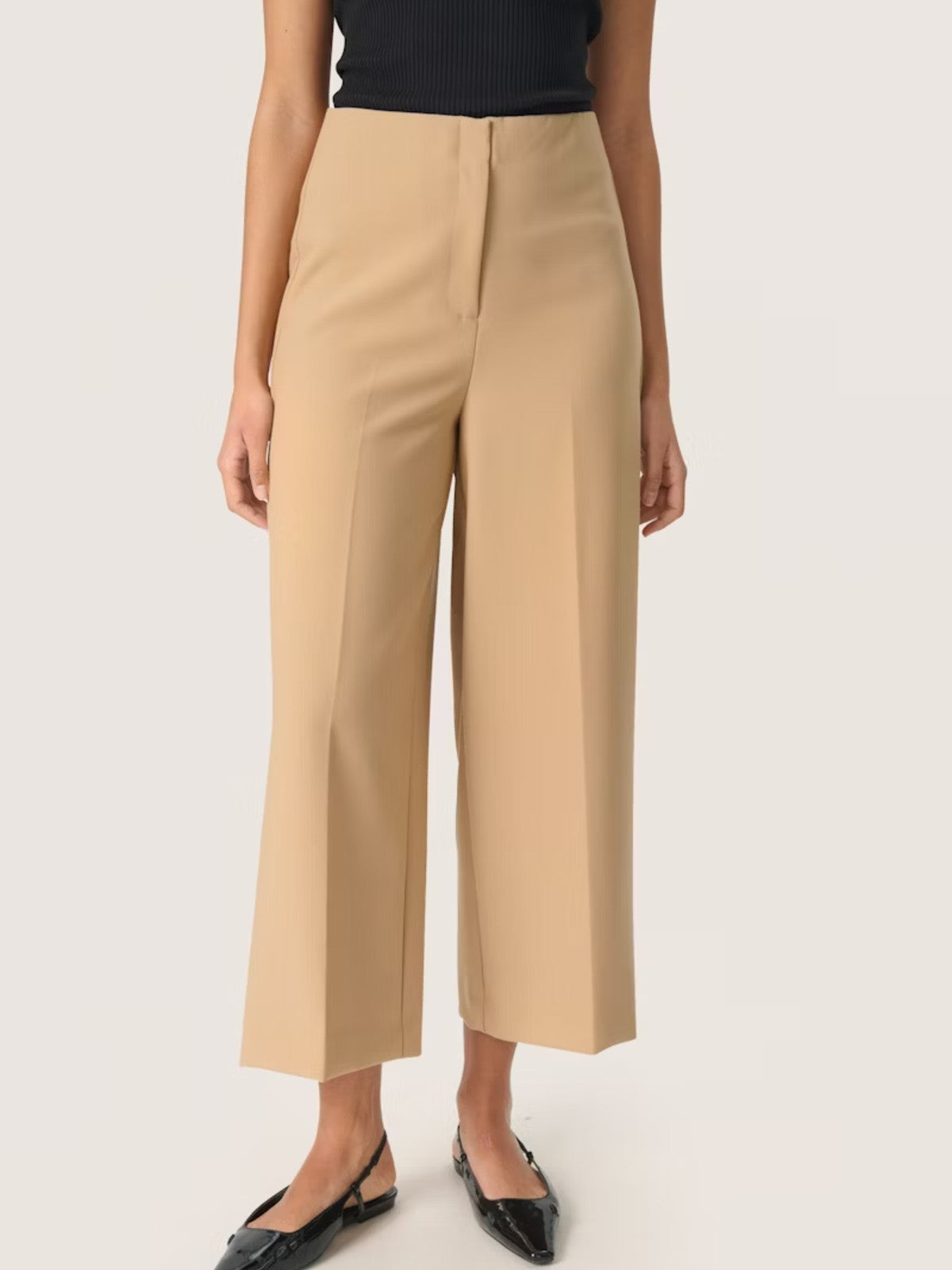 Corinne Camel Cropped Pants
