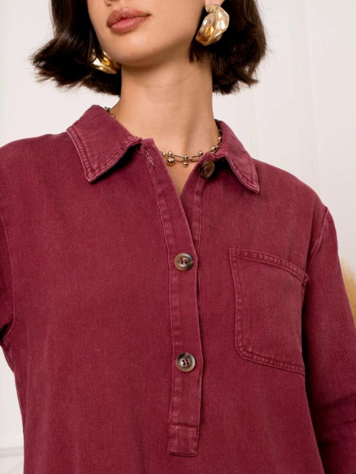 Edith Burgundy Dress