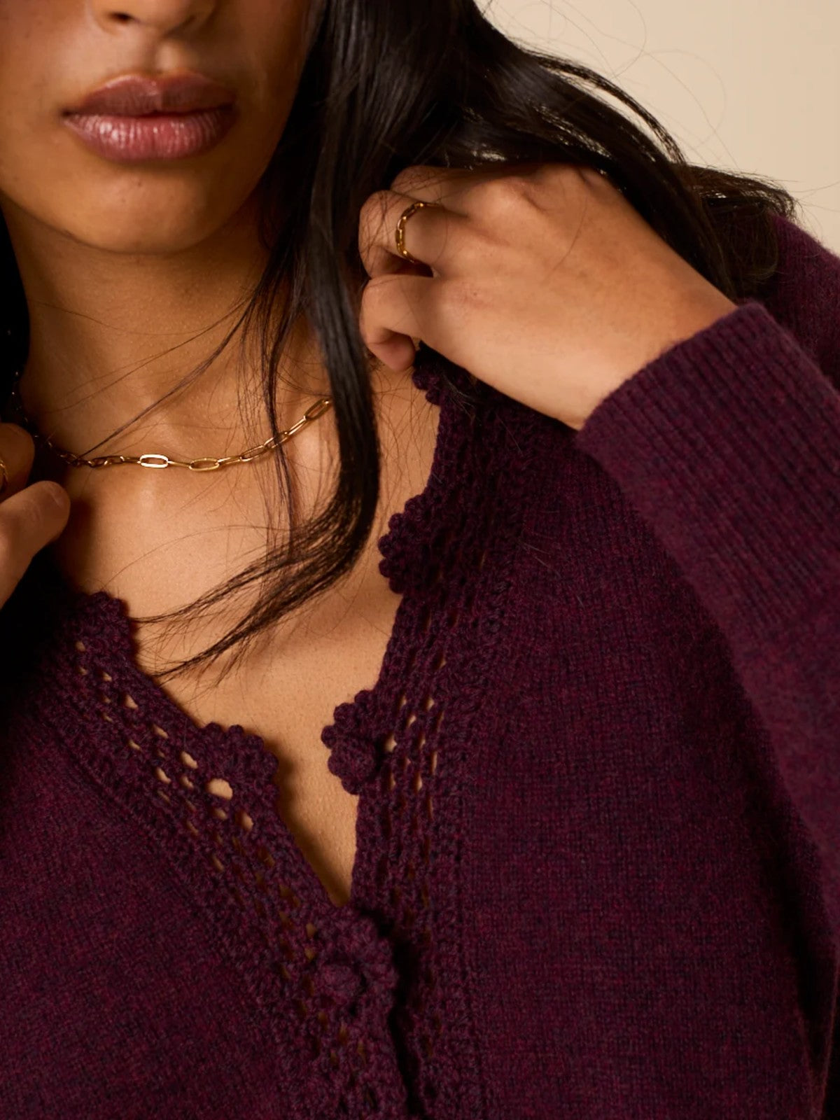 Elodie Burgundy Cardigan