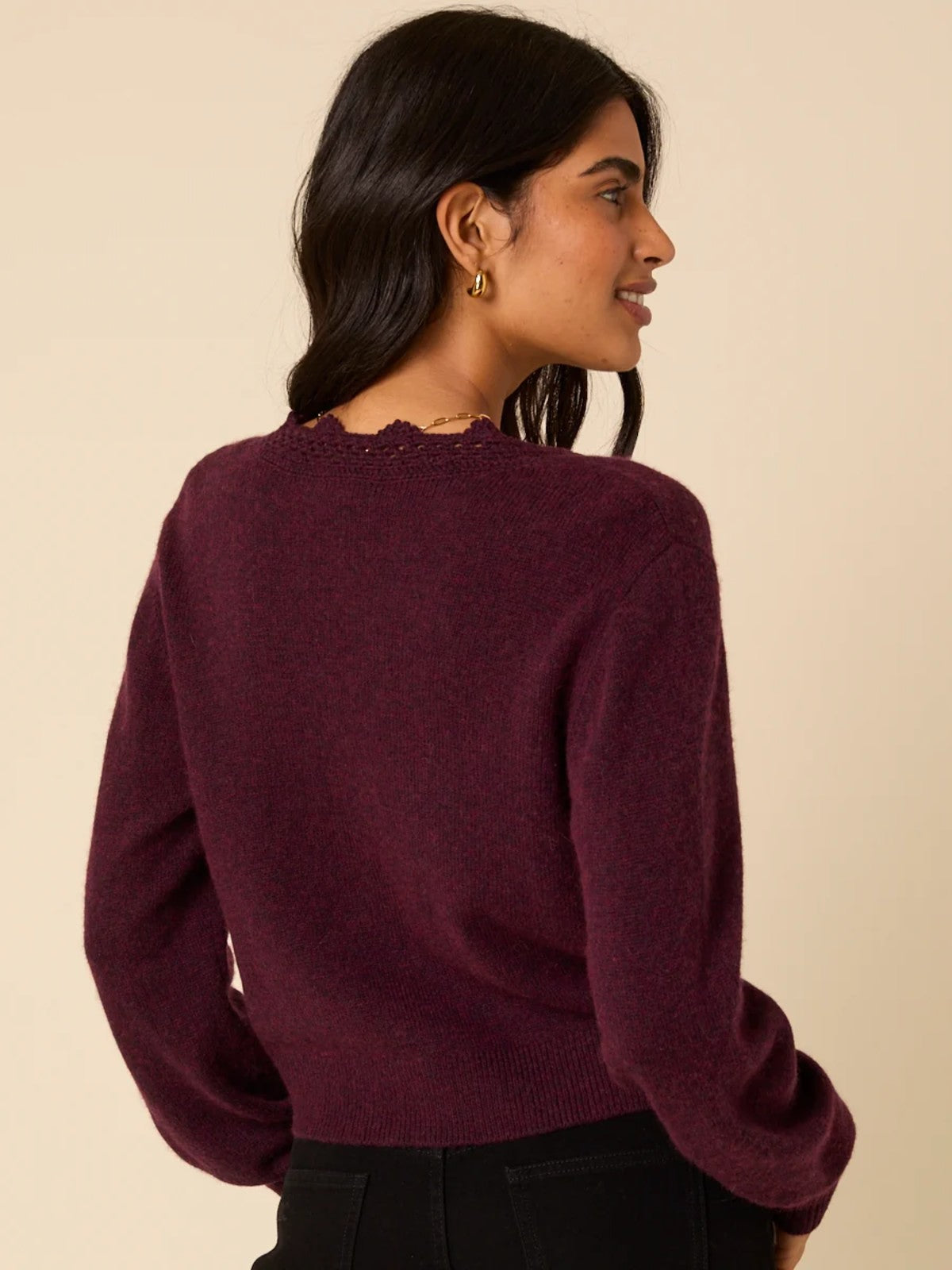 Elodie Burgundy Cardigan