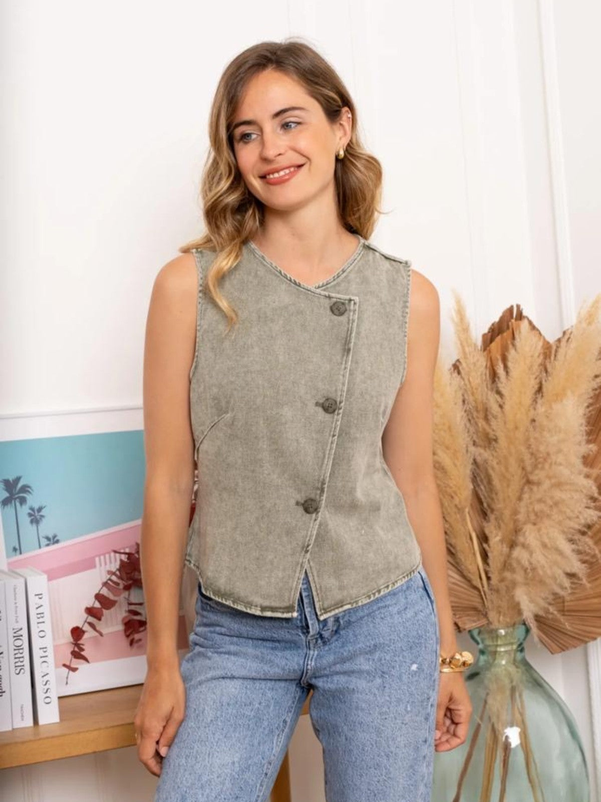 Emily Khaki Waistcoat