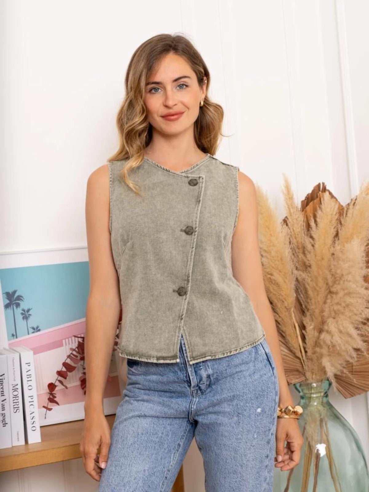 Emily Khaki Waistcoat
