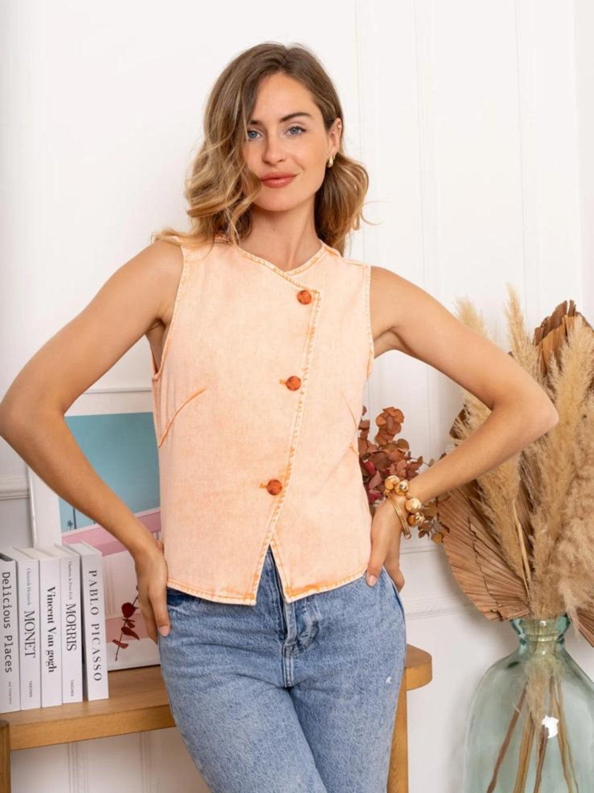 Emily Peach Waistcoat