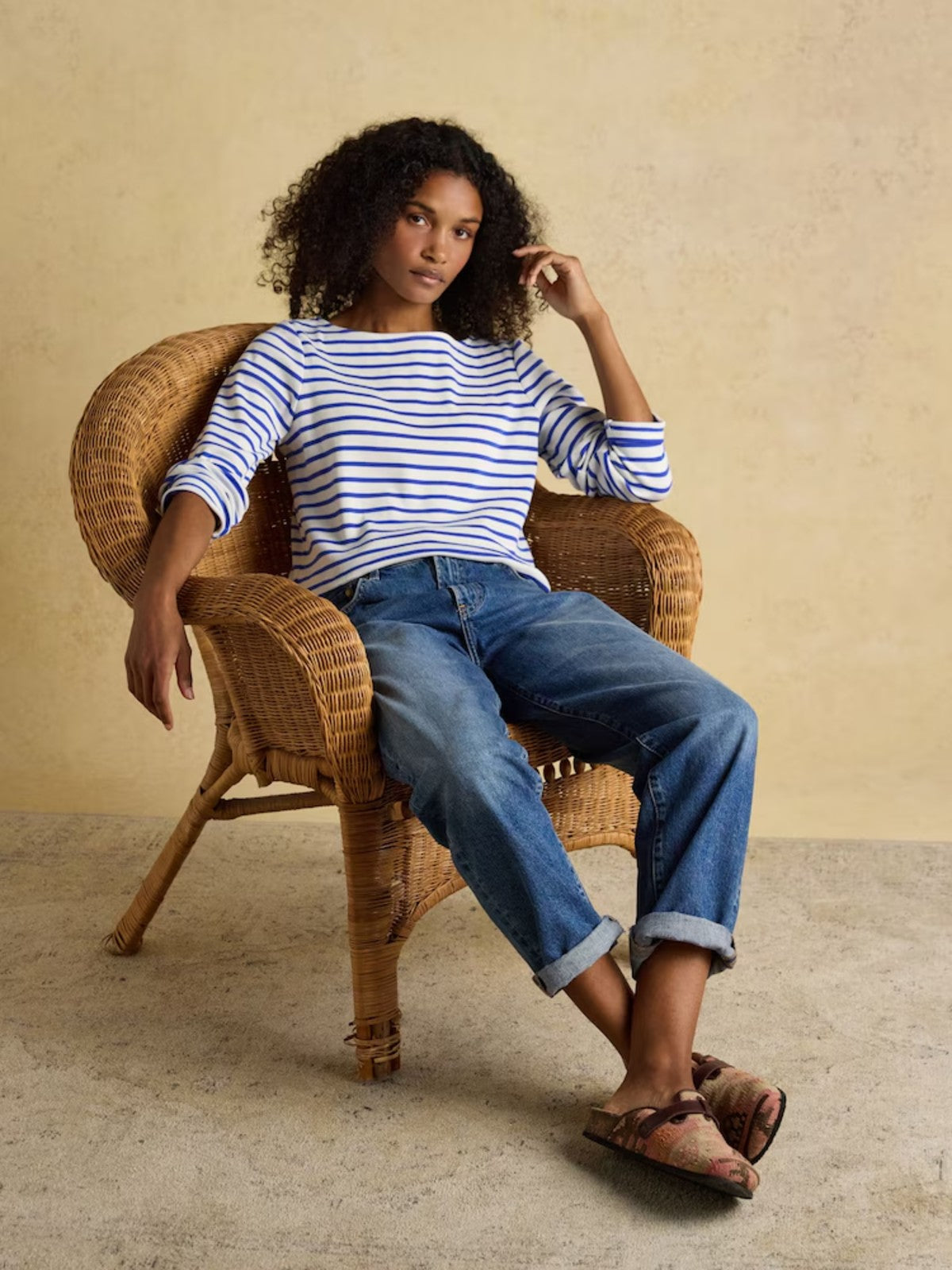 Harbour White & Blue Striped Top