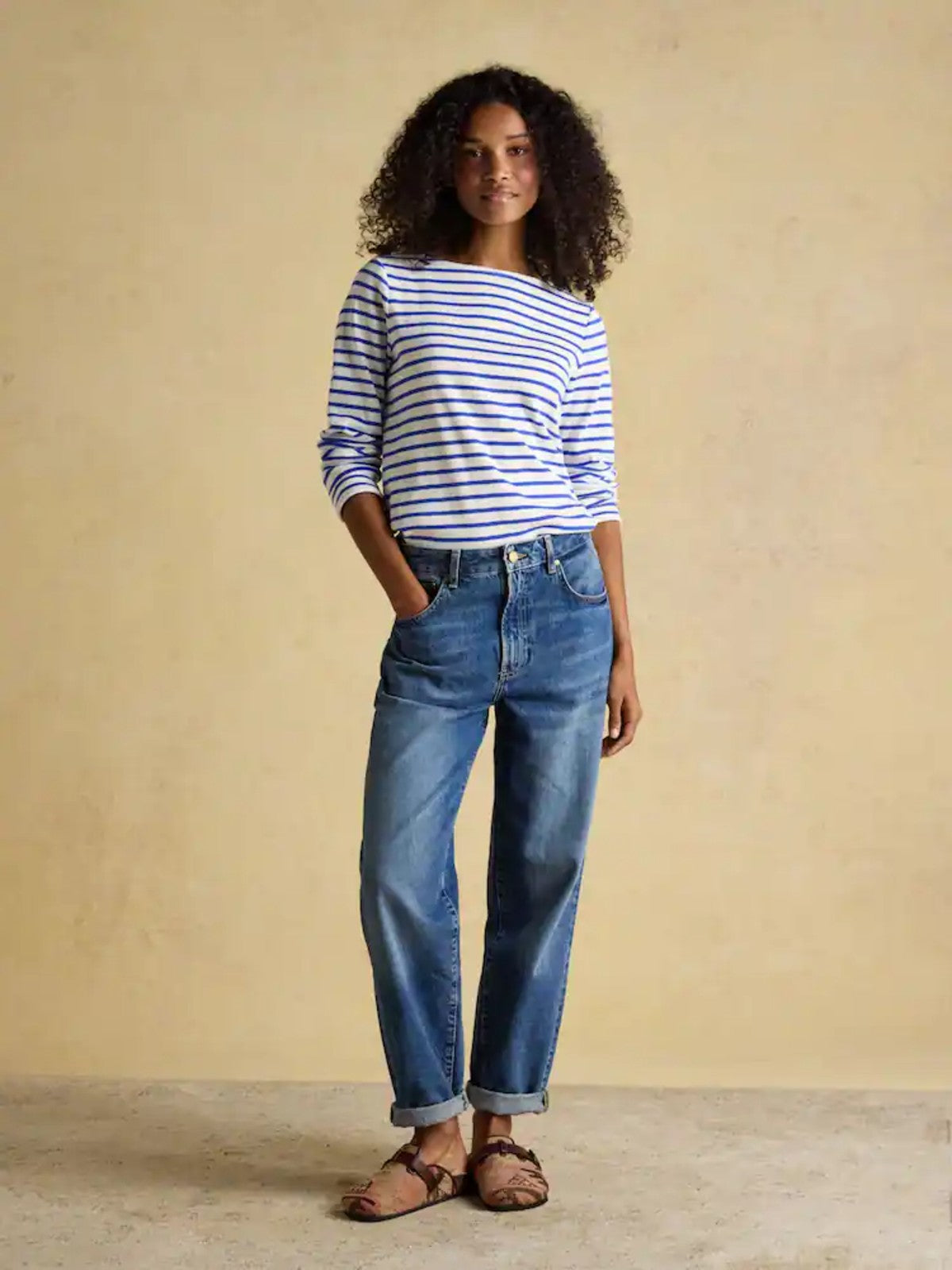 Harbour White & Blue Striped Top