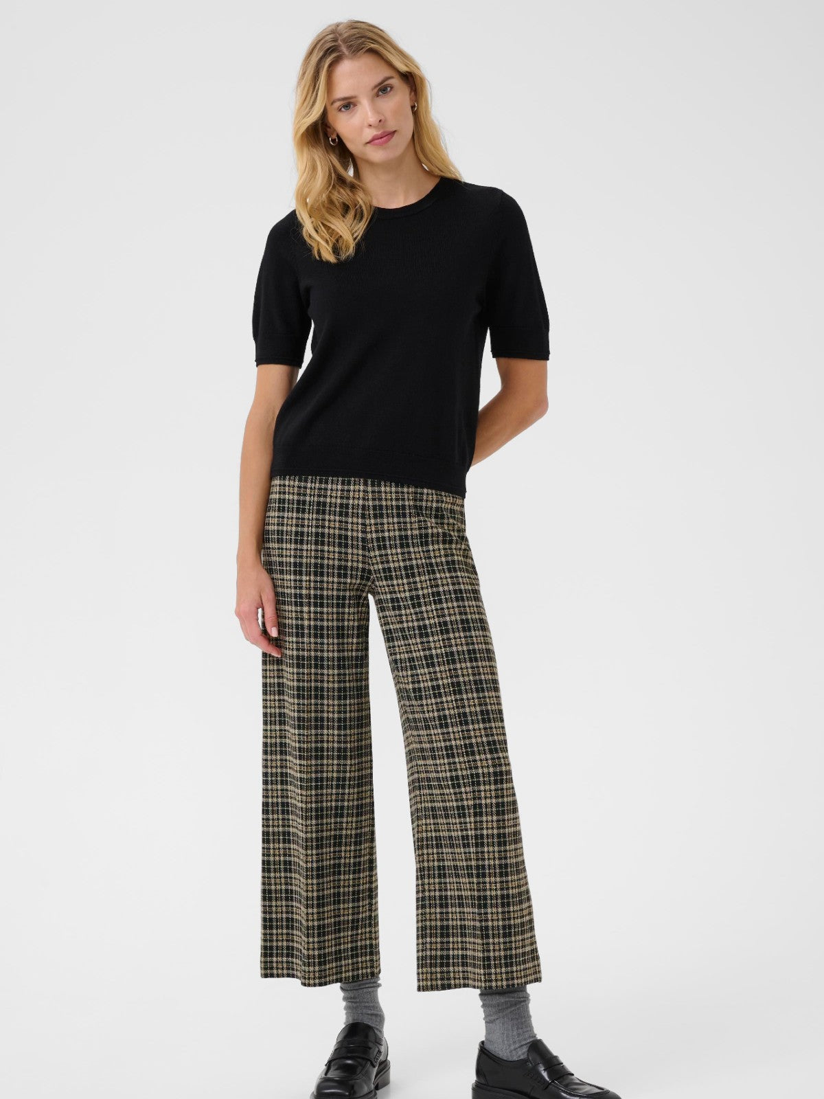 Llisan Navy Check Pants