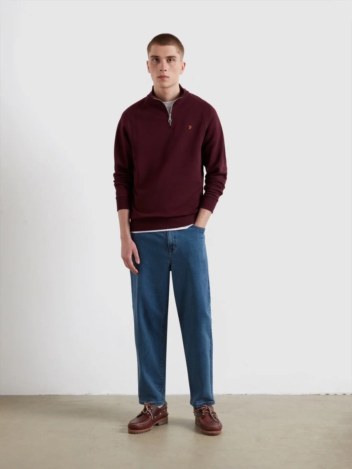 Jim Bordeaux 1/4 Zip Sweatshirt