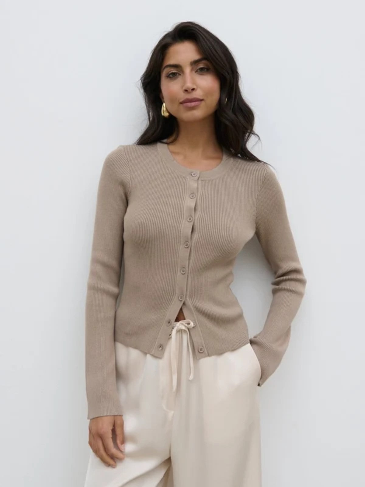 Lacey Taupe Cardigan