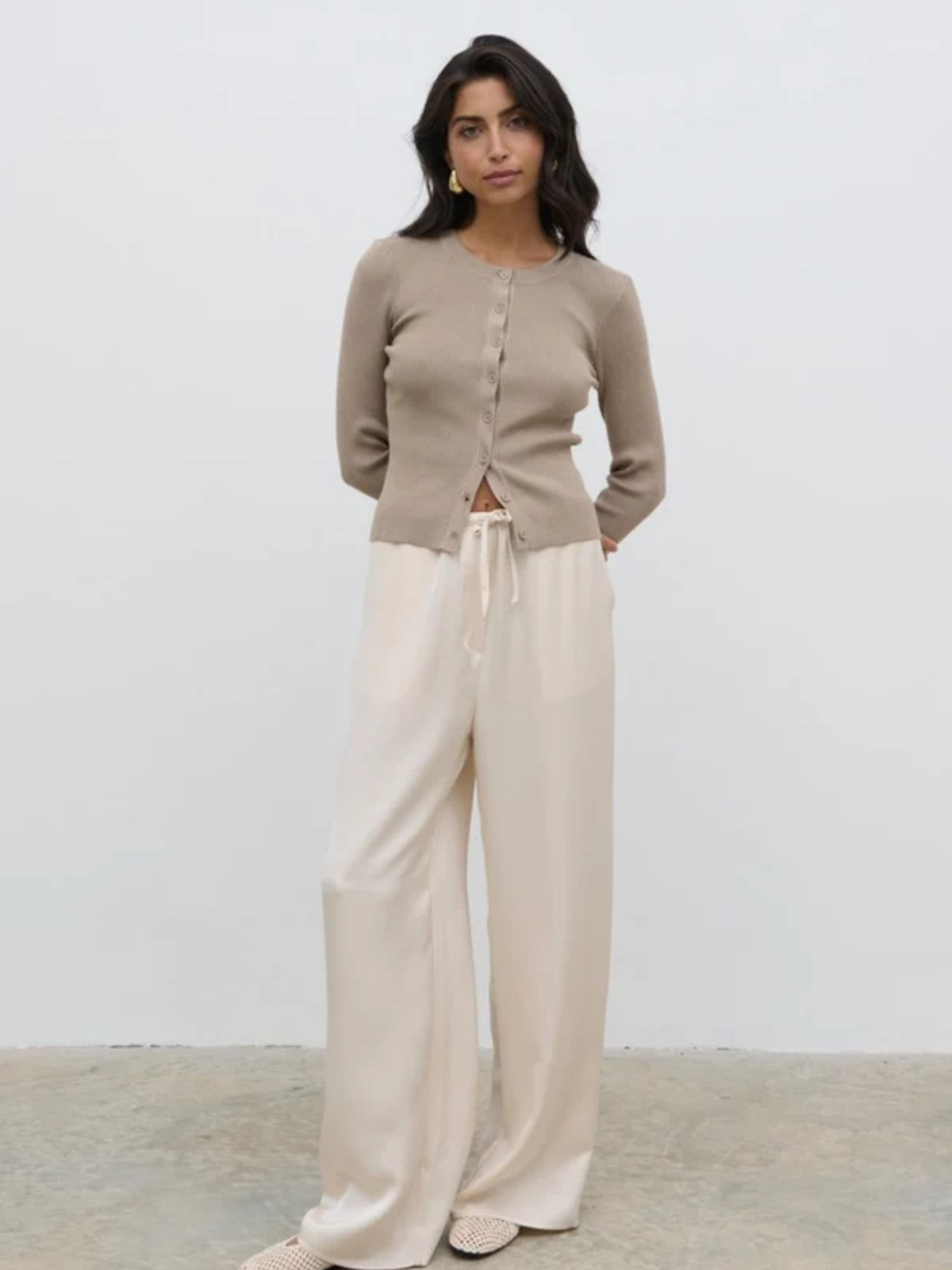 Lacey Taupe Cardigan