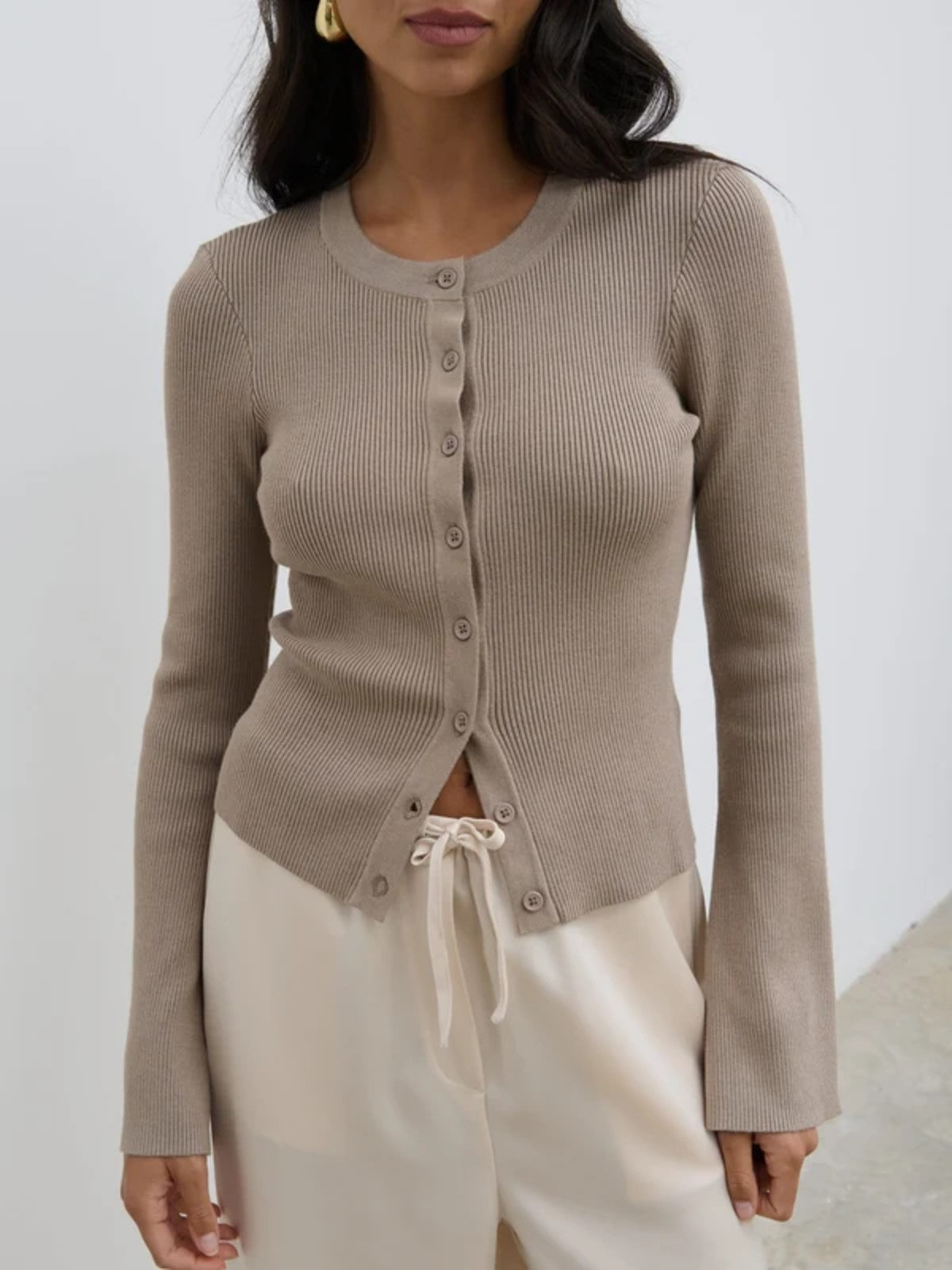 Lacey Taupe Cardigan
