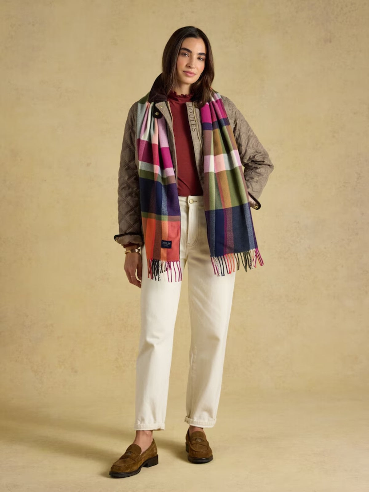 Langtree Khaki & Orange Scarf