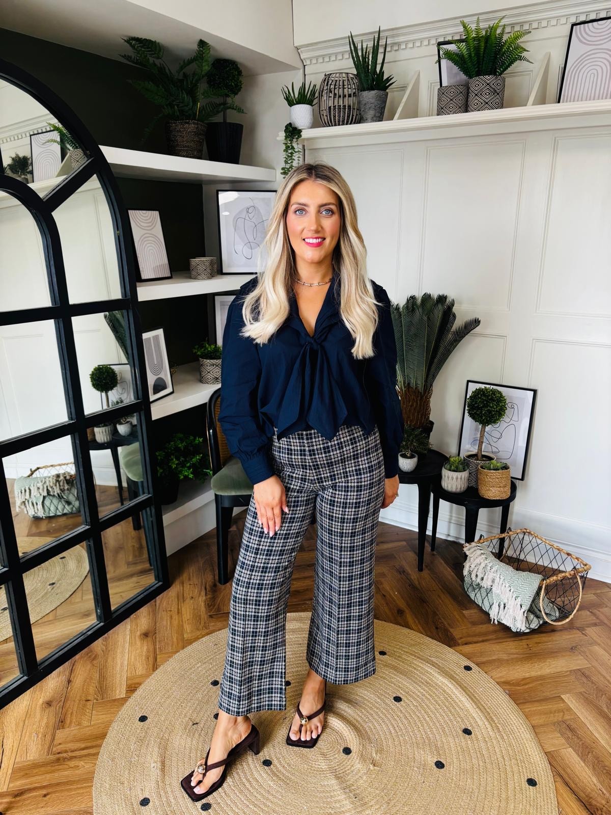 Leah Navy Blouse
