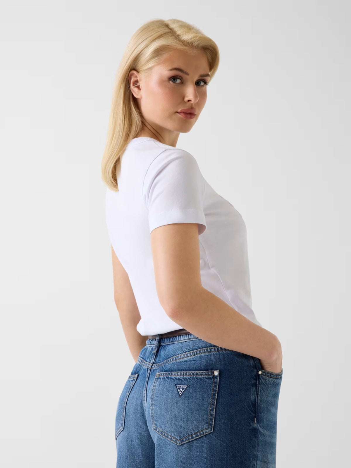 White Logo Tee