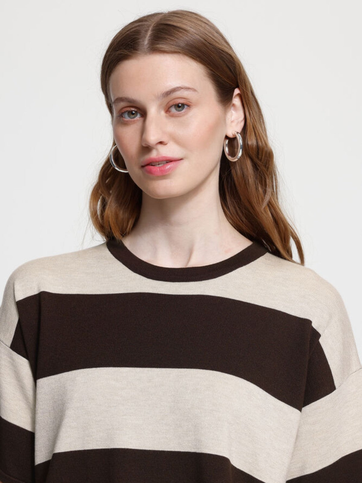 Luls Brown Striped Pullover