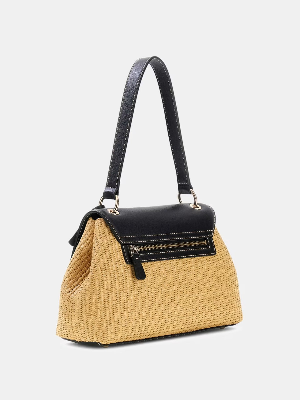Maggie Black Straw Bag