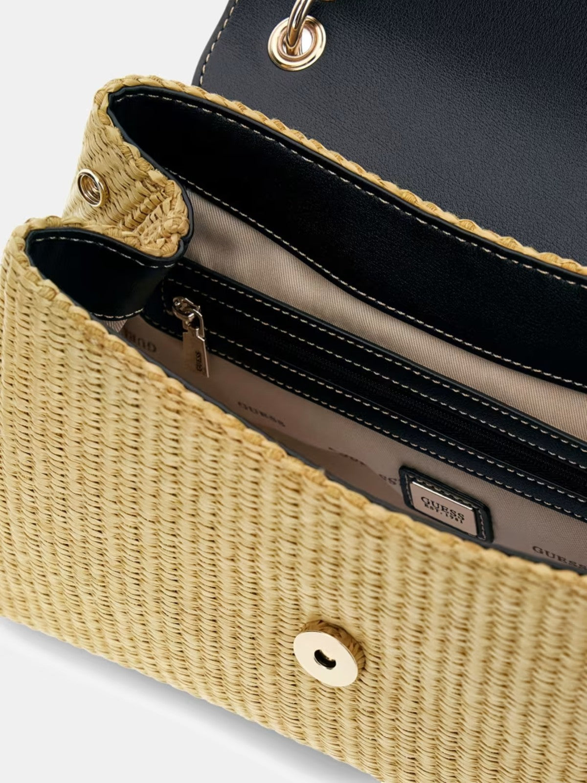 Maggie Black Straw Bag