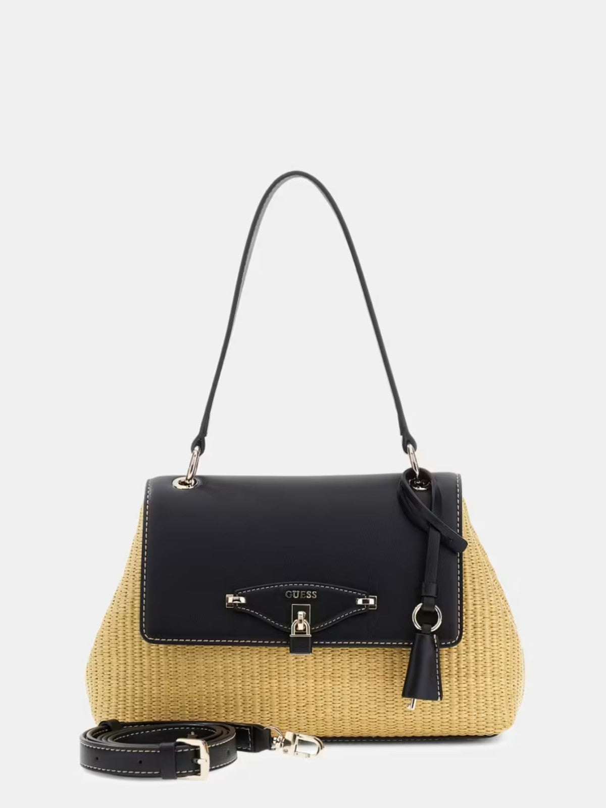 Maggie Black Straw Bag