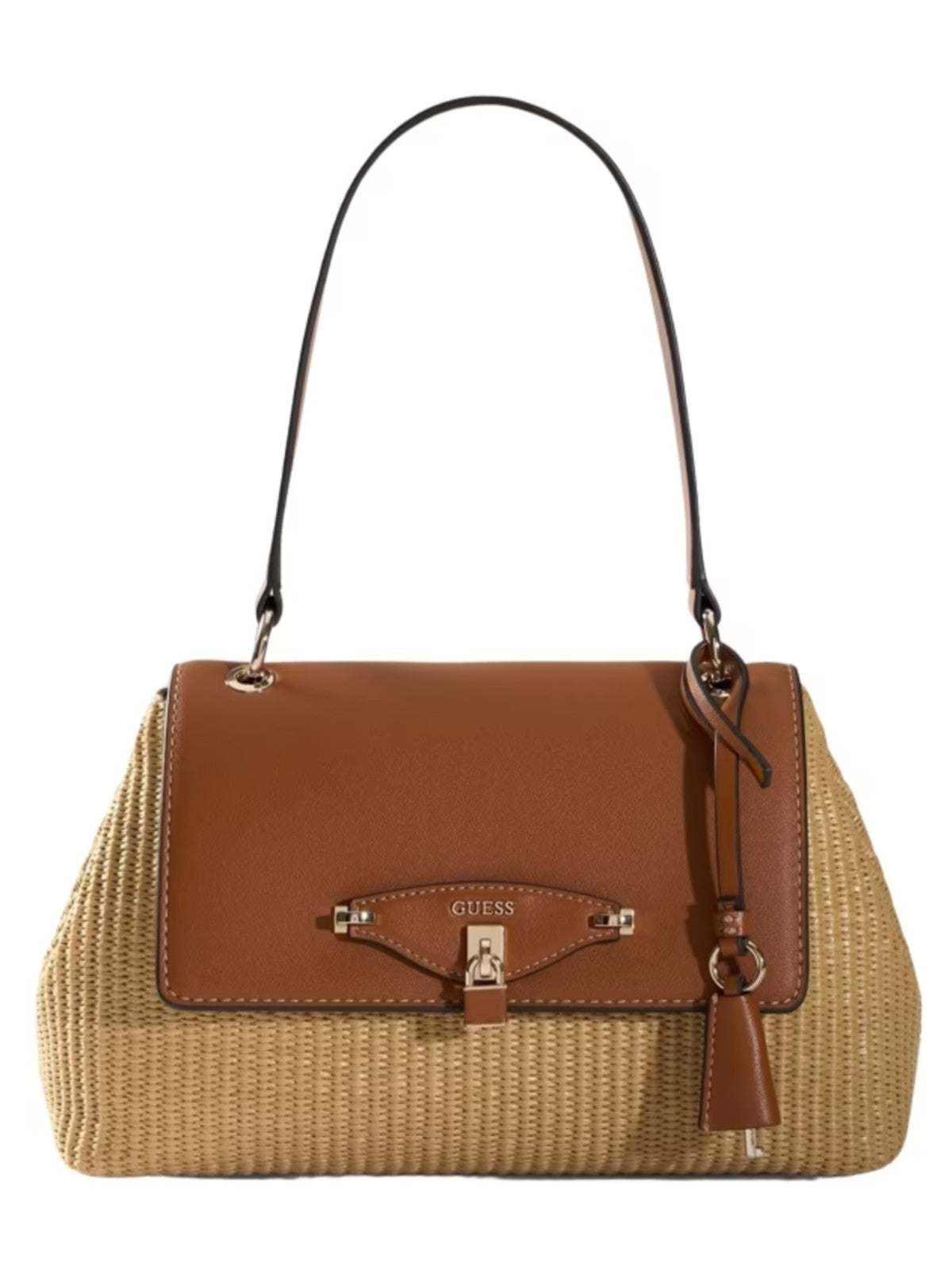 Maggie Large Tan Straw Bag