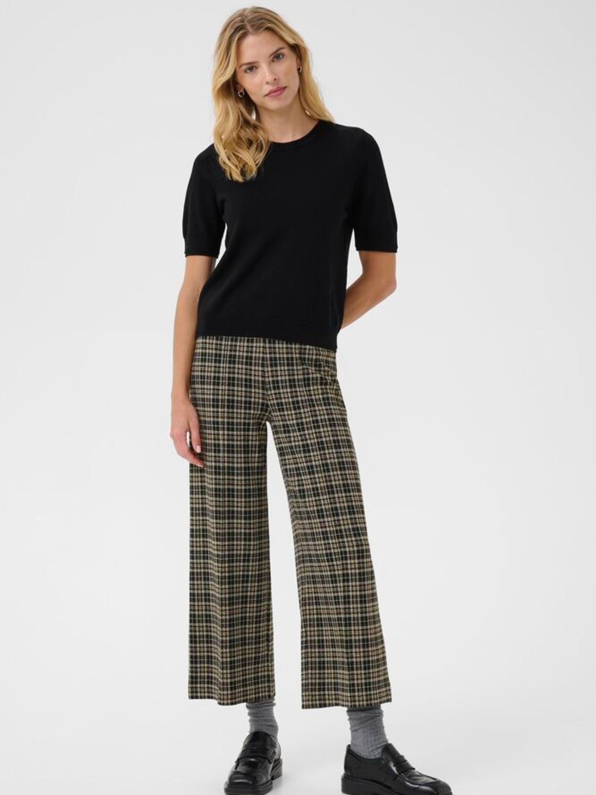 Llisan Navy Check Pants