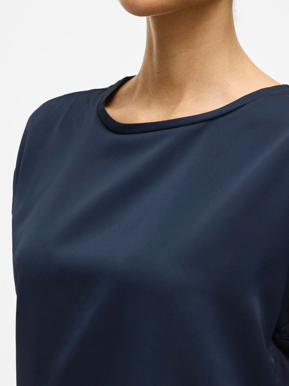Viellette Navy Satin Top